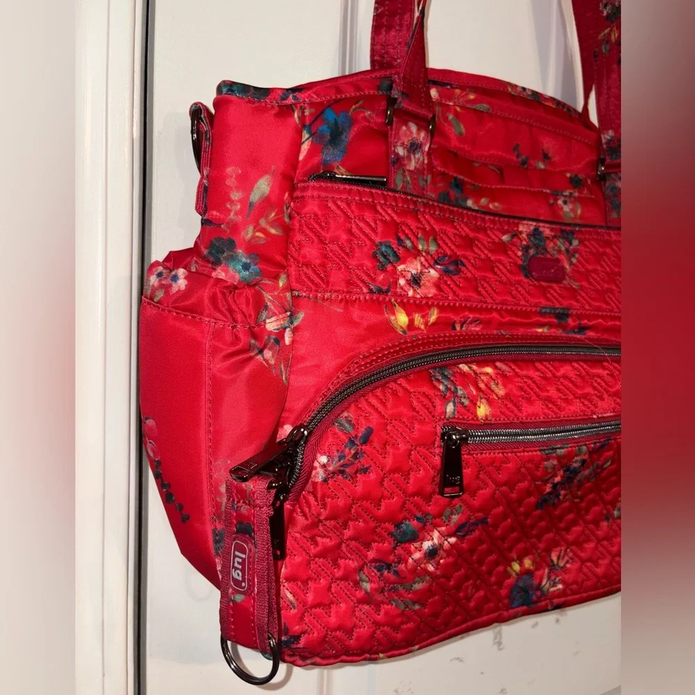 Lug Windjammer Tote Bag Crimson Bloom Floral Red - Picture 3 of 16